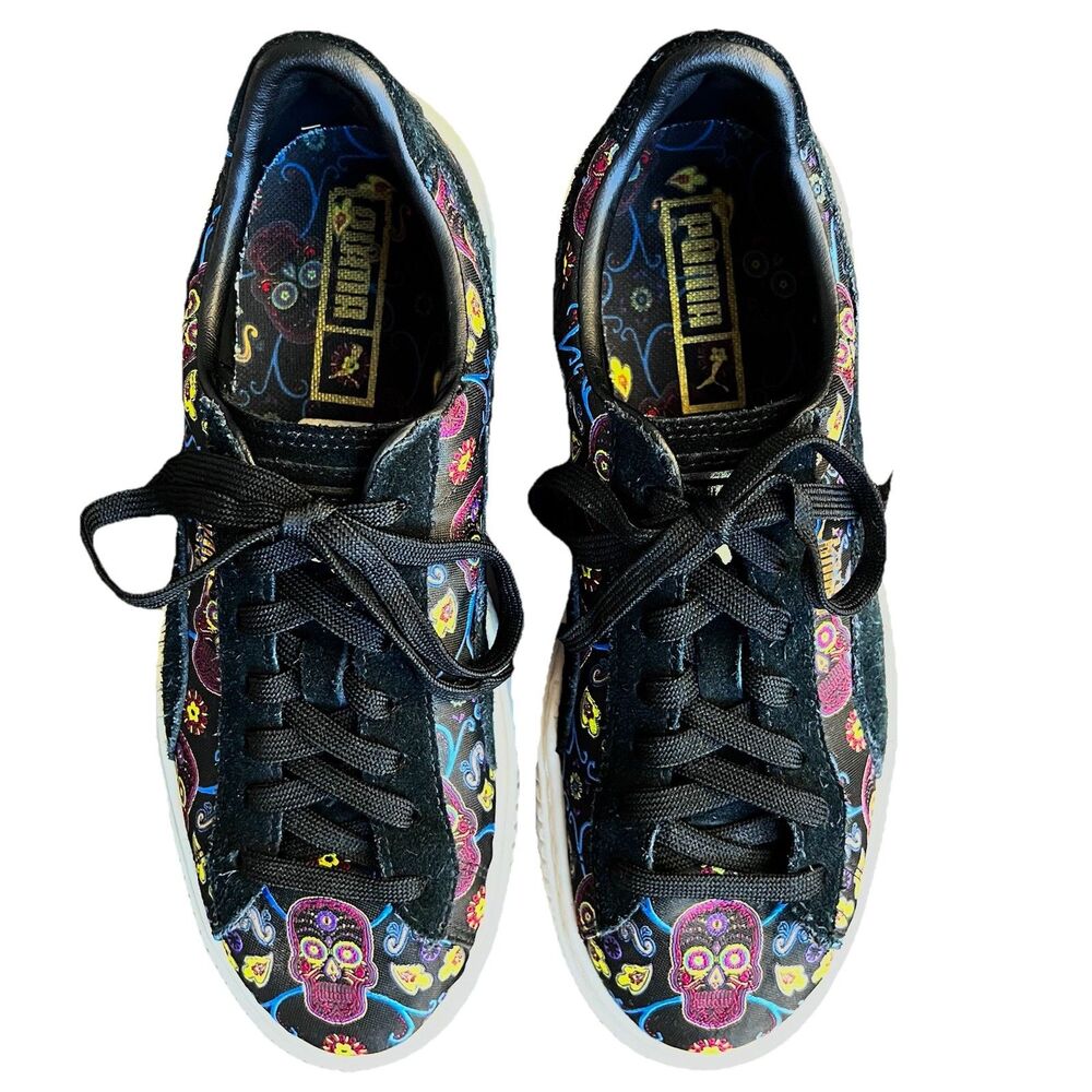 Puma Womens Basket Classic Day Of The Dead Multicolor Casual Sneakers Size 8.5 - Picture 4 of 13